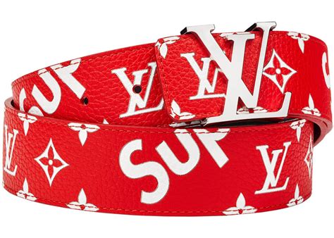 louis vuitton supreme belt red|supreme x Louis Vuitton queue.